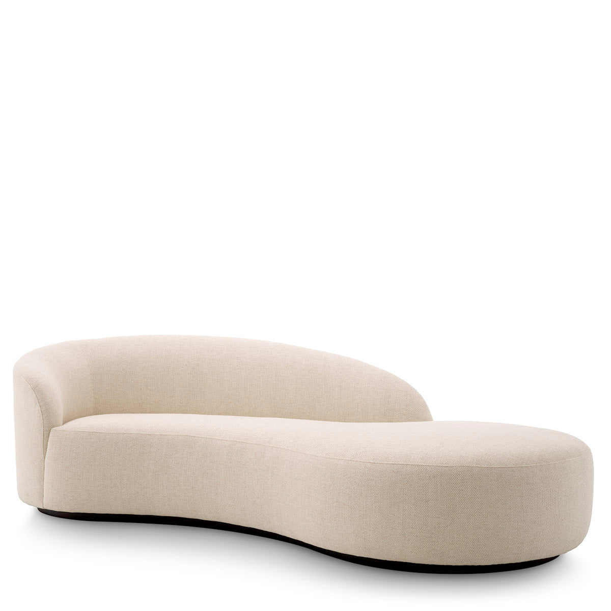 Bernd Krem Rengi Keten Kumaşlı Oval Formlu Fasulye Bean Kanepe Sofa