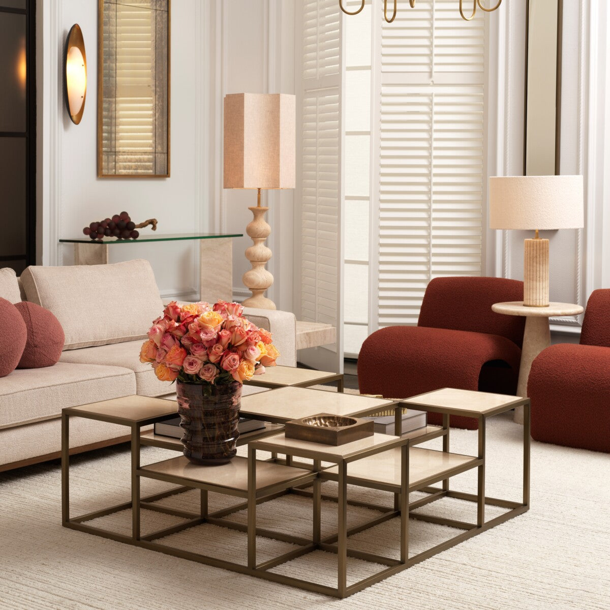 Aurora Model Krem Rengi Keten Kumaşlı Ahşap Ayaklı Kanepe Sofa