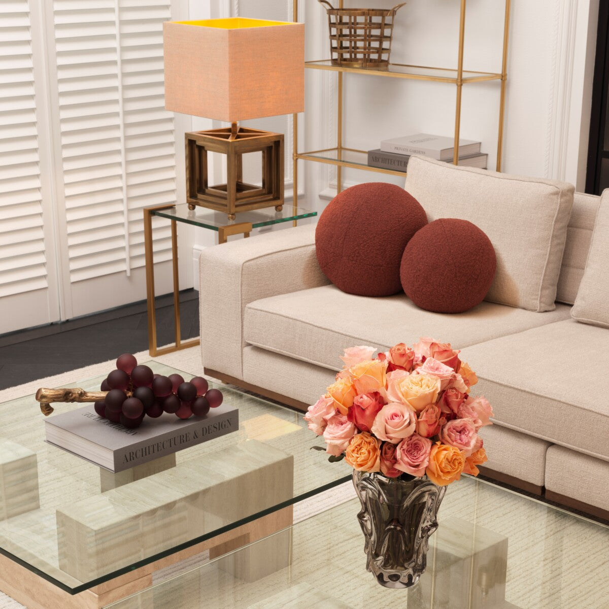Aurora Krem Rengi Keten Kumaşlı Ahşap Ayaklı Kanepe Sofa