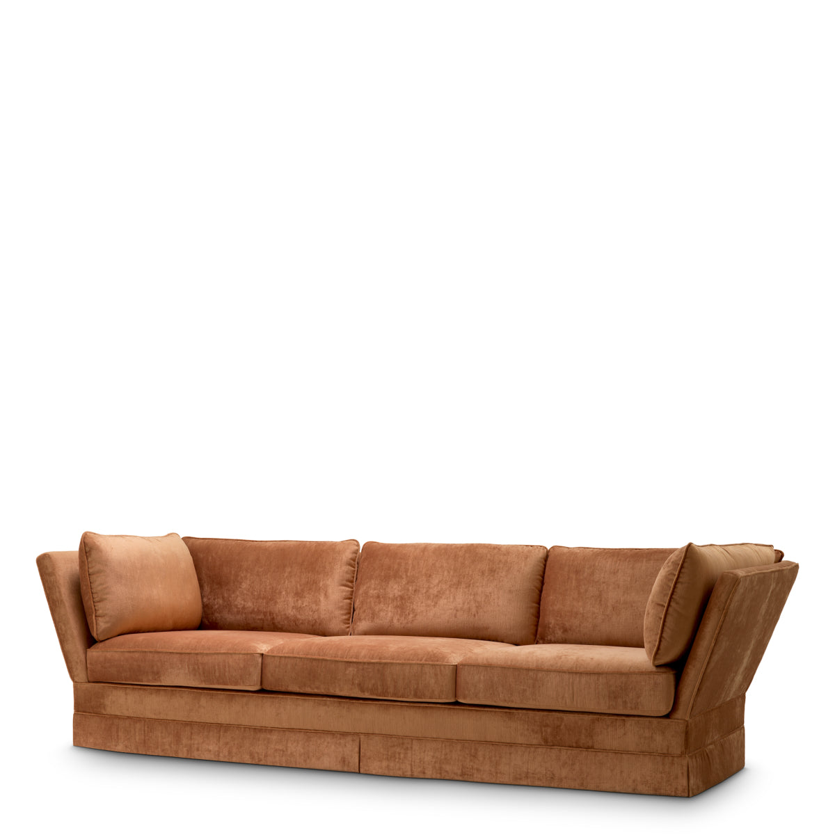 Belvedere Tarçın Rengi Kadife Kumaşlı Rahat Oturumlu Modern Sofa Kanepe