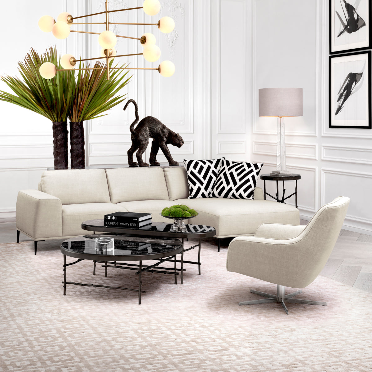 Montado Bej Rengi Keten Kumaşlı Rahat Oturumlu L Koltuk Köşe Kanepe Sofa