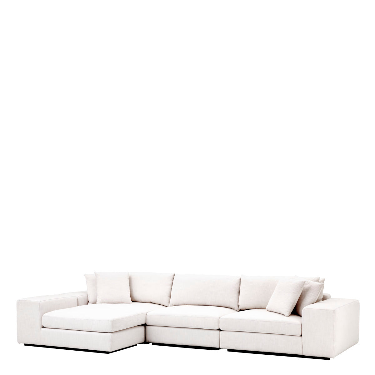 Grande Beyaz Keten Kumaşlı Rahat Oturumlu Minderli L Köşe Kanepe Koltuk Sofa