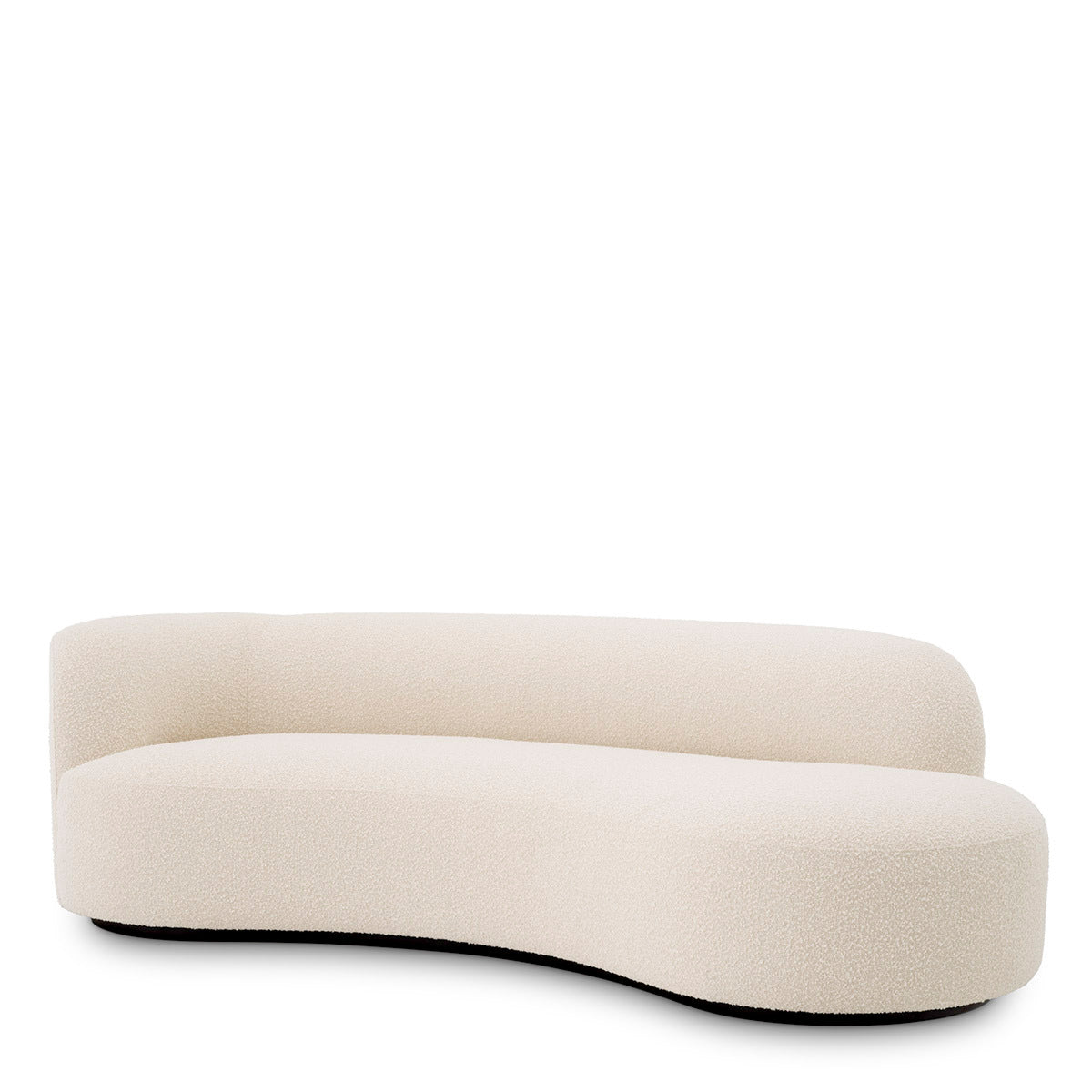 Morten Krem Rengi Teddy Kumaşlı Oval Formlu Uzanma Koltuğu Daybed