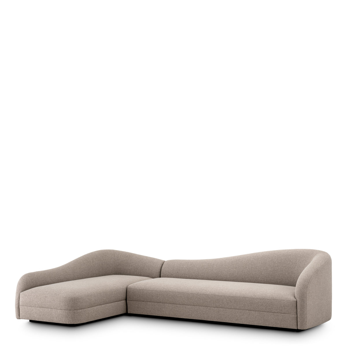Divisadero Oval Formlu Modern Şık Vizon Rengi Keten Kumaşlı L Koltuk Kanepe Sofa