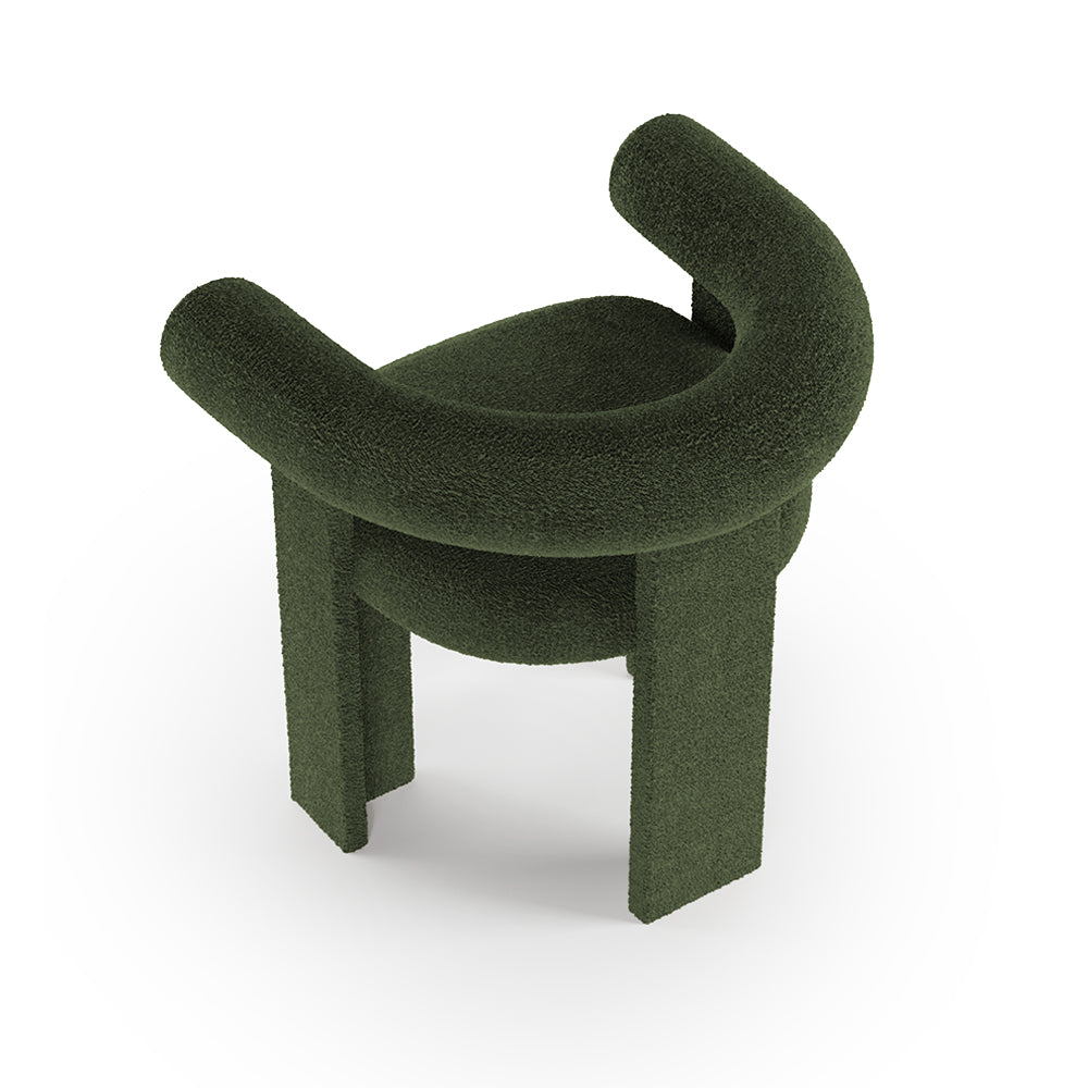 Cassette Haki Yeşili Teddy Bukle Full Kumaşlı Sırtı Balinli Kollu Sandalye