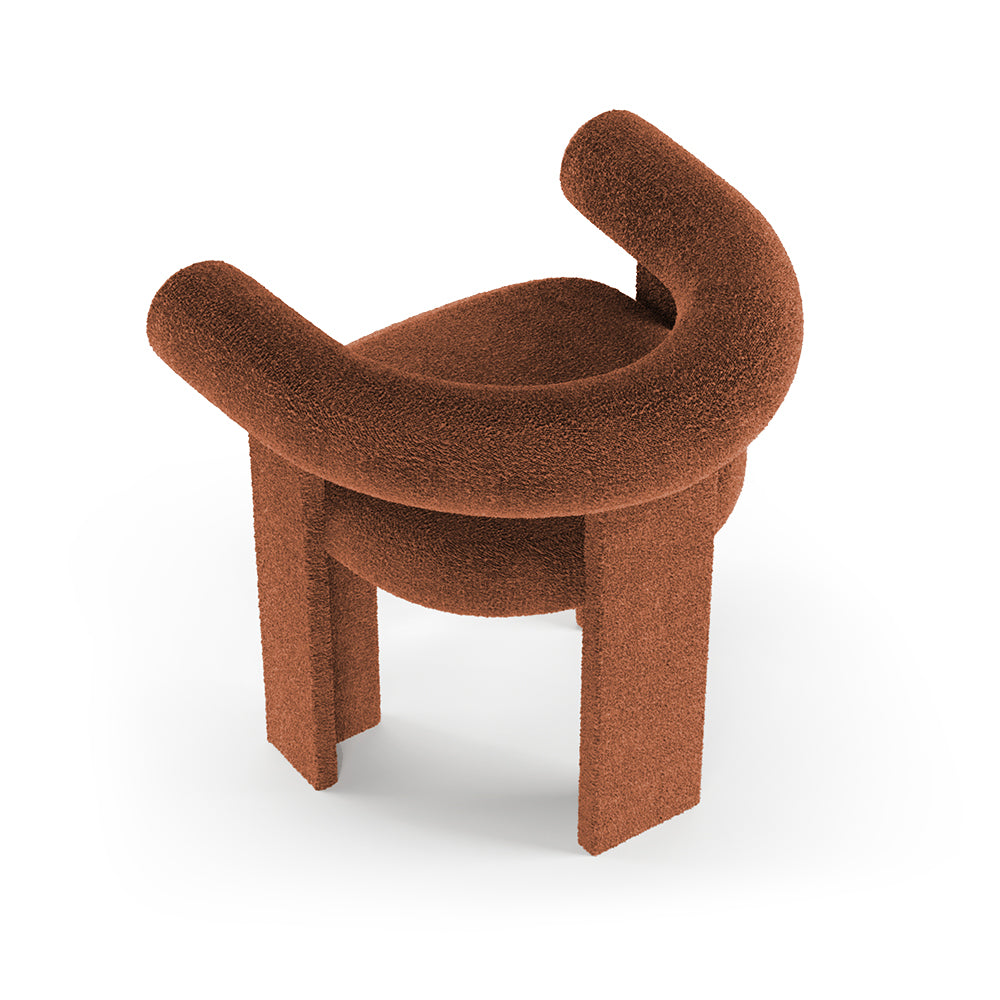 Cassette Turuncu Teddy Bukle Full Kumaşlı Sırtı Balinli Kollu Sandalye