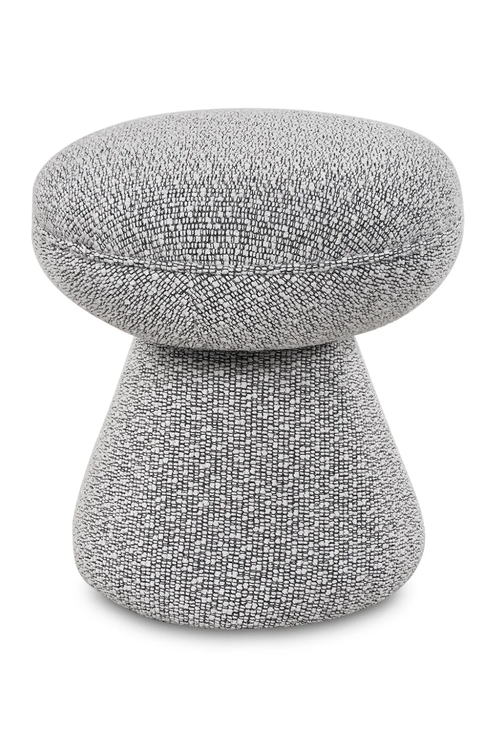 Cusco koyu gri bukle kumaşlı mantar formlu yuvarlak puf