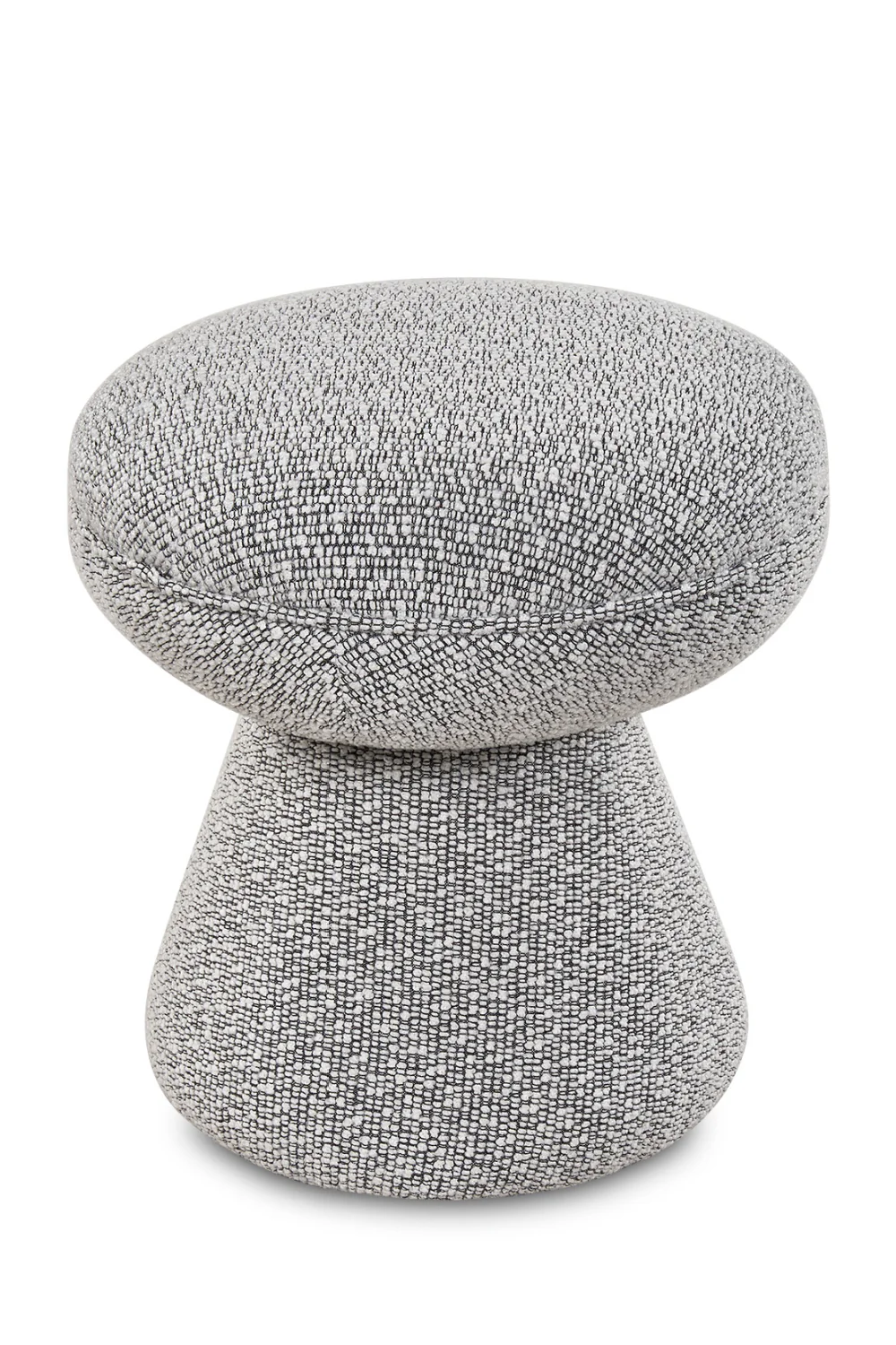 Cusco koyu gri bukle kumaşlı mantar formlu yuvarlak puf