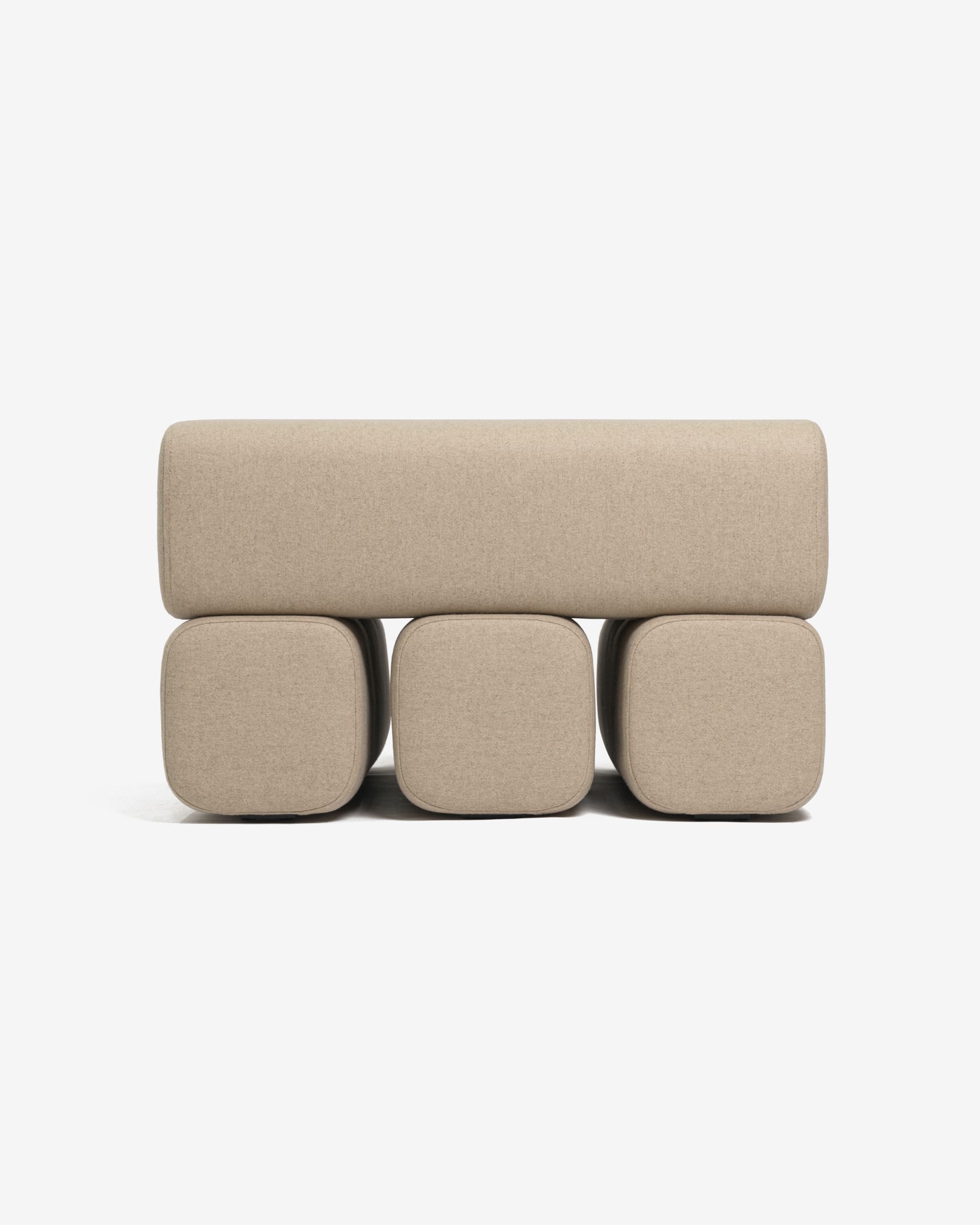 Drova vizon şönil kumaşlı kare lego puf